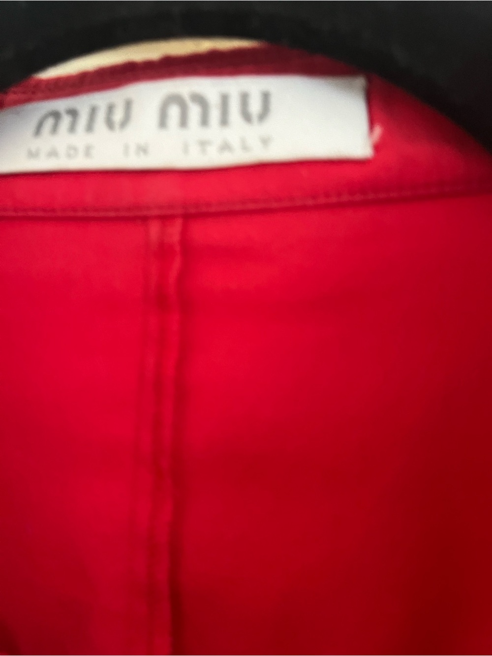 Miu Miu Vibrant Red Button-Down Long Sleeve Shirt - Picture 4 of 9